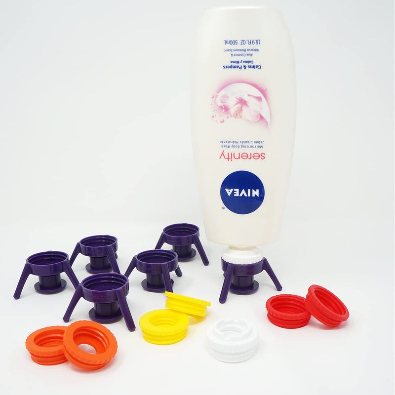 Flip-It! Bottle Emptying Kit, No More Wasted Product - Fits Most Plastic Bottles â€“ Get Every Drop of Shampoo & Lotion â€“ Adapters Included to fit Nivea, Eucerin, and Aquaphor - Image 2